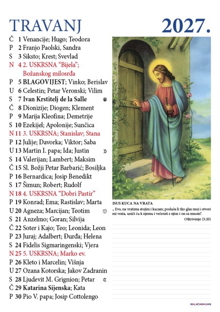 Hrvatski katolički kalendar za 2025. godinu